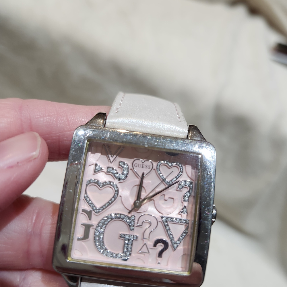 Guess Silver and Pink Watch